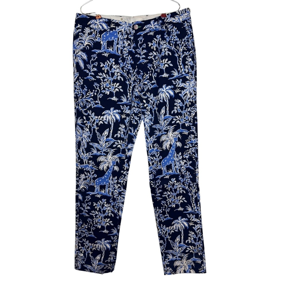 Lilly Pulitzer Mens Mizner Pants Low Tide Navy Tall Tales Stretch 34 018703 NWT
